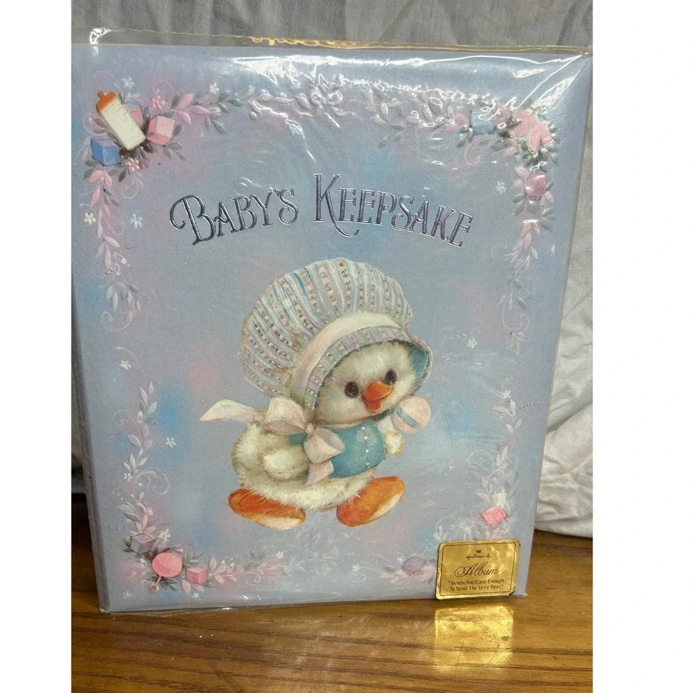Hallmark Baby Keepsake Album Kids OS Blue‎ Paper Vintage Duckling Rare